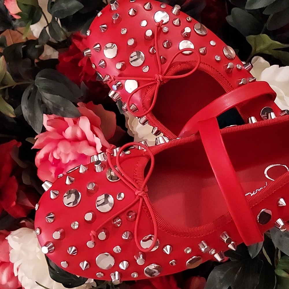 Jessica Simpson Azalina Mary Jane Flat Red Muse Size 7.5